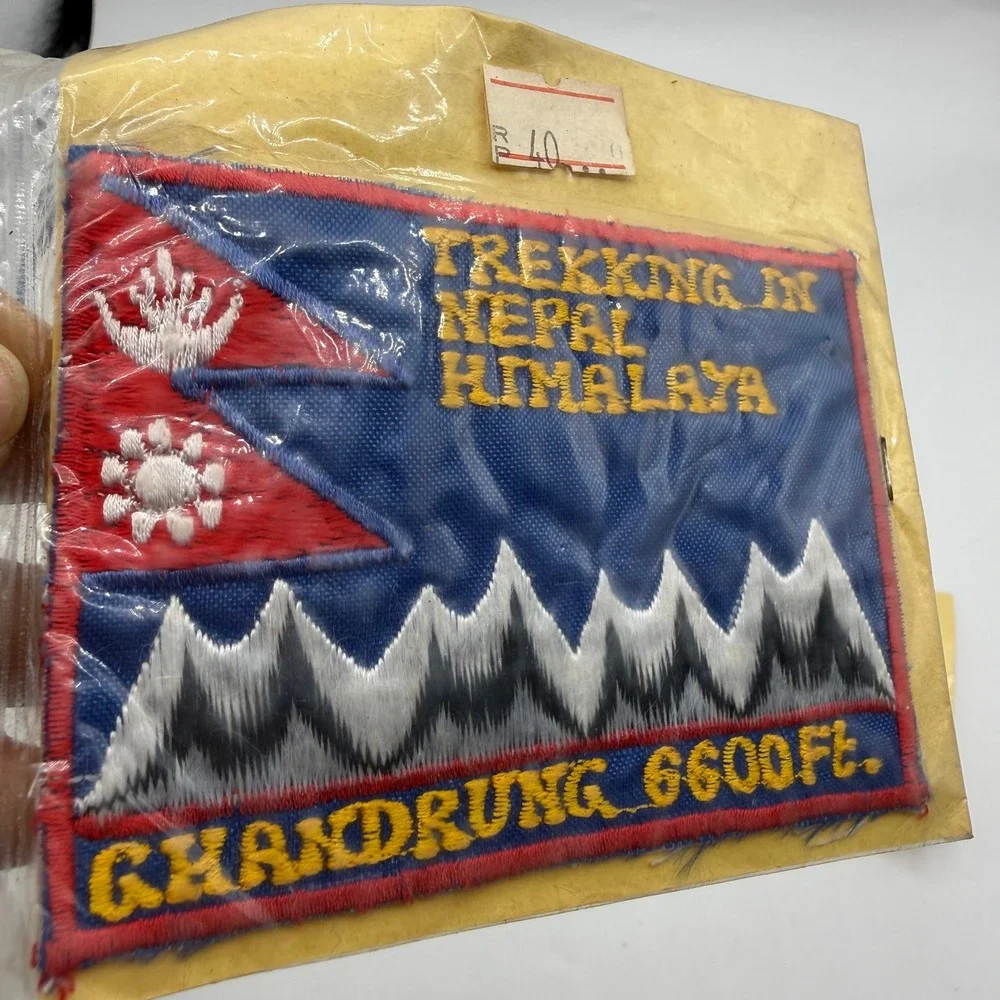 Vintage Trekking in Nepal Himalaya Souvenir Patches Pokhara Ghandrung Set of 4